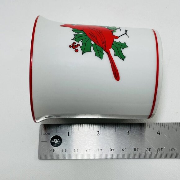 Colonial Candle Hart Christmas Mug Red Cardinal Bird Birdwatcher Japan Vintage - Picture 9 of 10